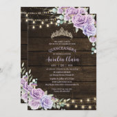 パープル素朴フローラエンチャントフォレストキンセアニラ 招待状 (正面/裏面)