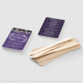 パープル素朴フローラストリングライト結婚式 プログラム ハンドファン (組立なし)