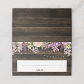 パープル素朴フローラストリングラ結婚イトの折り畳み プレイスカード (外部開封)