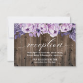 パープル素朴フローラバーンウェディングレセプション 招待状 (正面)