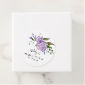 パープル素朴フローラブライダルシャワーメッセージカード フェイバータグ (インサイチュ)