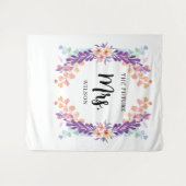 パープル素朴フローラブライダルシャワー背景 タペストリー (正面(横))