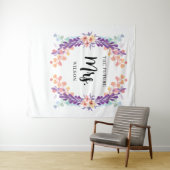 パープル素朴フローラブライダルシャワー背景 タペストリー (インサイチュ(横))