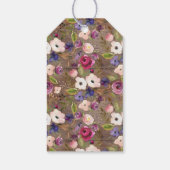 パープル素朴フローラベビーシャワー好意ギフトラベル ギフトタグ (裏面)