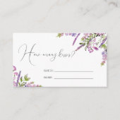 パープル素朴フローララベンダーゲーム数キス エンクロージャーカード (正面)