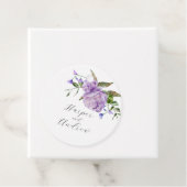 パープル素朴フローラ結婚式の引き出物ラベル フェイバータグ (インサイチュ)
