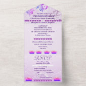 パープル素朴フローラ結婚式招待状 オールインワン招待状 (内側)