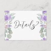 パープル素朴フローラ&ユーカリ結婚ス詳細 エンクロージャーカード (正面)