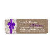 パープル素朴ボウのコレク結婚ションラベル ラベル (正面)