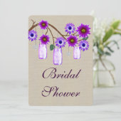 パープル素朴メイソンジャースブライダルシャワー招待 招待状 (スタンド正面)
