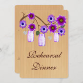パープル素朴メイソンジャースリハーサルディナー招待状 招待状 (正面/裏面)