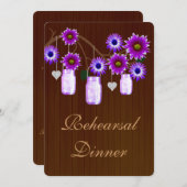 パープル素朴メイソンジャースリハーサルディナー招待状 招待状 (正面/裏面)