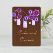 パープル素朴メイソンジャースリハーサルディナー招待状 招待状 (スタンド正面)