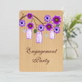 パープル素朴メイソンジャース婚約パーティ招待状 招待状 (スタンド正面)