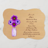 パープル素朴メイソンジャーバチェロレッテ招待状 招待状 (正面/裏面)