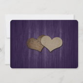 パープル素朴メイソンジャールの木材ストリングライツ結婚ズ セーブザデート (裏面)