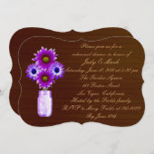 パープル素朴メイソンジャールリハーサルディナー招待状 招待状 (正面/裏面)