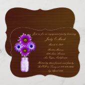 パープル素朴メイソンジャー婚約パーティ招待状 招待状 (正面/裏面)