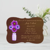 パープル素朴メイソンジャー婚約パーティ招待状 招待状 (スタンド正面)