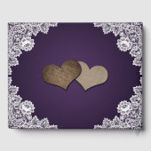 パープル素朴レースサンフラワー結婚ズゲストブック ゲストブック (裏面)