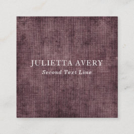 パープル素朴ワインリネンのテクスチャプロフェッショナル スクエア名刺