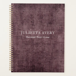 パープル素朴ワインリネンテクスチャビジネスデザイン プランナー手帳