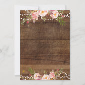 パープル素朴女性のカーボーイベビーシャワーカード 招待状 (裏面)