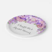 パープル素朴薄紫フローラブライダルシャワープレート ペーパープレート (アングル)