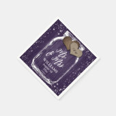 パープル素朴・ウッド・メイソン・ジャー結婚ズ スタンダードカクテルナプキン (角)