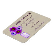 パープル素朴・メイソン・ジャーは日付マグネットを保存 マグネット (左側)