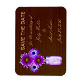 パープル素朴・メイソン・ジャーは日付マグネットを保存 マグネット (縦)