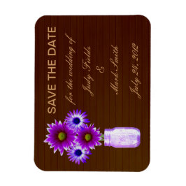 パープル素朴・メイソン・ジャーは日付マグネットを保存 マグネット