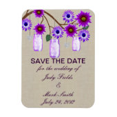 パープル素朴・メイソン・ジャースが日付マグネットを保存 マグネット (縦)