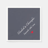 パープル素朴・モノグラムの日結婚付パーティー・カクテル スタンダードカクテルナプキン (正面)