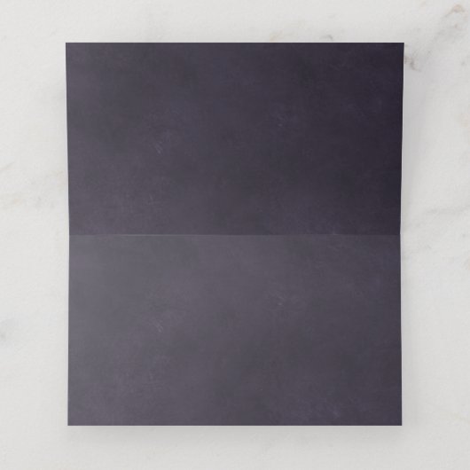 パープル結婚のエレガントタイポグラフィ プレイスカード (内部開封)