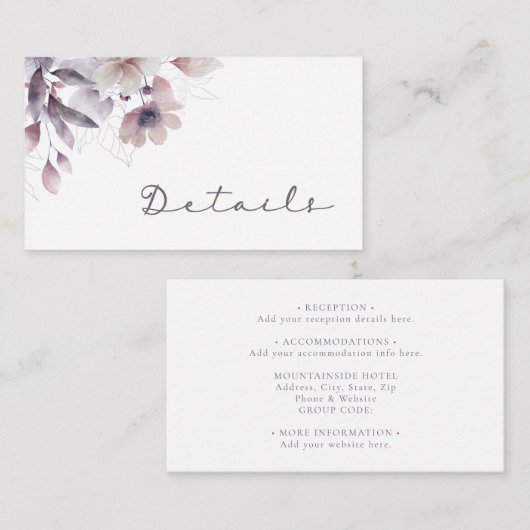 パープル結婚のエンクロージャカード エンクロージャーカード (正面/裏面)