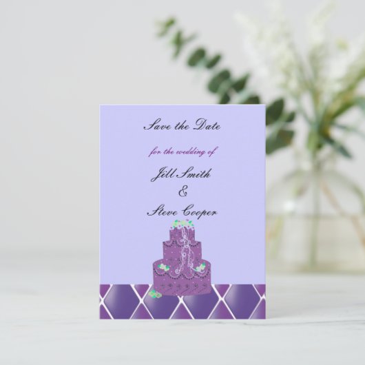 パープル結婚のケーキがデートを守る セーブザデート (スタンド正面)
