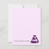 パープル結婚のケーキがデートを守る セーブザデート (裏面)