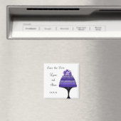 パープル結婚のケーキがデートを守る マグネット (インサイチュ (食洗機))