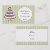 パープル結婚のケーキメーカーの名刺 名刺 (正面/裏面)