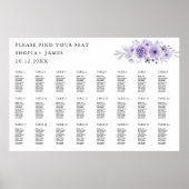 パープル結婚のシーティングチャートテンプレート ポスター (正面)