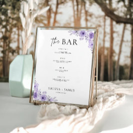 パープル結婚のバーメニュー記号テンプレート ポスター
