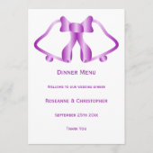 パープル結婚のメニューベルとリボン メニュー (正面)