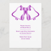 パープル結婚のメニューベルとリボン メニュー (裏面)