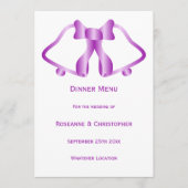 パープル結婚のメニューベルとリボン メニュー (正面)