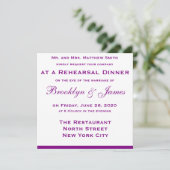 パープル結婚のリハーサルディナー招待状ボウ 招待状 (スタンド正面)