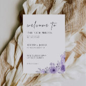 パープル結婚のリハーサル・ディナー・サイン・ナイト 招待状