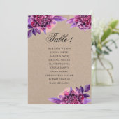 パープル結婚の座席表。フローラクラフトプラン 招待状 (スタンド正面)