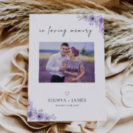 パープル結婚の愛する記憶の写真のサイン、 招待状