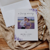 パープル結婚の愛する記憶の写真のサイン、 招待状